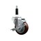 Service Caster 3.5'' SS Maroon Poly Swivel 7/8'' Expanding Stem Caster with Brake SCC-SSEX20S3514-PPUB-MRN-TLB-78 - alternate 1